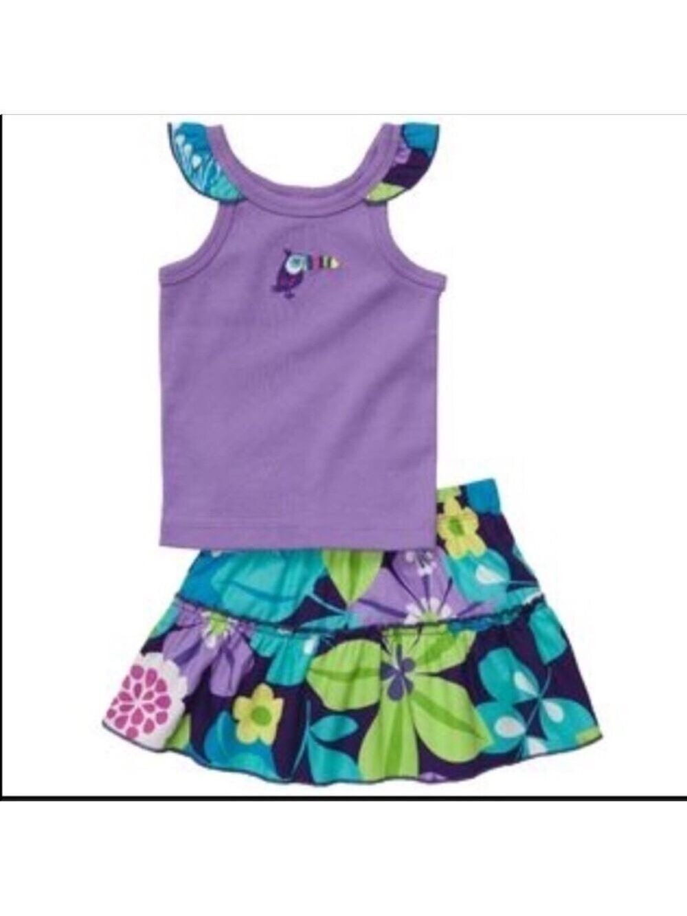 CARTER’S Purple Bird Skirt Set 6 months - Picture 1 of 3